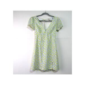 Princess Polly White Yellow Lemon Mini Dress size 4 Boho Y2K Academia‎ Party